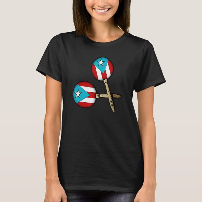 Puerto Rican Flag Maracas Boricua T-Shirt (Vorderseite)