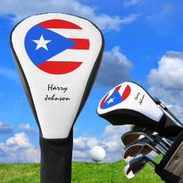 Puerto Rican Flag & Monogrammed Golf Clubs Covers Golf Headcover