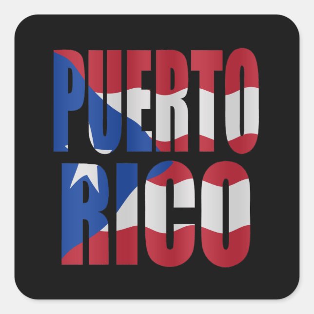 Puerto Rican flag Quadratischer Aufkleber (Vorderseite)