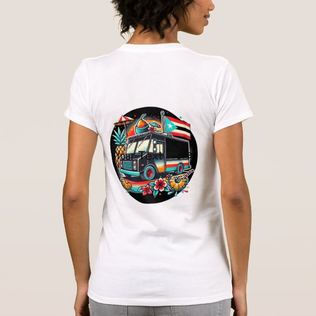 Puerto Rican Food Truck T - Shirt Puerto Rico Fein (Rückseite)