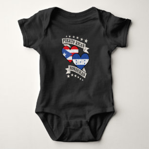 Puerto Rican Honduran Herzflags Puerto Rico Hond Baby Strampler