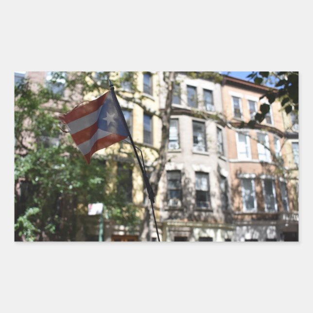 Puerto Rican Prix New York City Brownstones Foto Rechteckiger Aufkleber (Vorderseite)