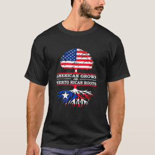 Puerto Rican Roots American Ground Flag T-Shirt