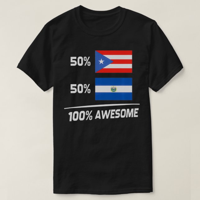 Puerto Rican Salvadorian Flag Puerto Rico El Salva T-Shirt (Design vorne)