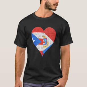 Puerto Rican Sint Maartener Fahne Herz T-Shirt