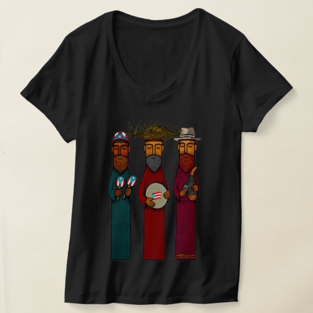 Puerto Rican Three Kings with Musical Parranda T-Shirt (Ablage )