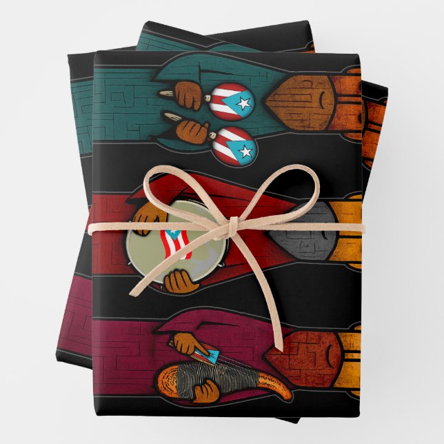 Puerto Rican Three Wise Men – Parranda Geschenkpapier Set (Beispiel)