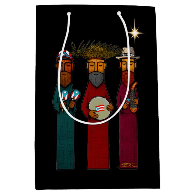 Puerto Rican Three Wise Men – Parranda Mittlere Geschenktüte (Vorderseite)