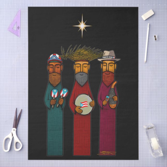 Puerto Rican Three Wise Men – Parranda Seidenpapier (Basteln)