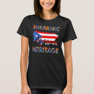 Puerto-ricanische Flagge Hispanisches Erbe Boricua T-Shirt