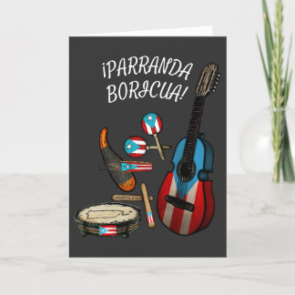 Puerto-ricanische Flagge Parranda Boricua Feiertagskarte