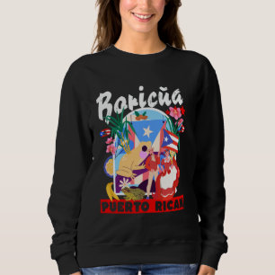 Puerto-ricanische Flaggen-Idee für Frauen & Boricu Sweatshirt