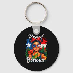 Puerto-ricanische Mädchen Boricua Puerto Rico Erbe Schlüsselanhänger
