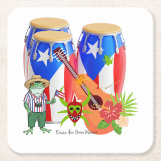 Puerto-ricanische Party-Dekoration aus Papier - Un Rechteckiger Pappuntersetzer