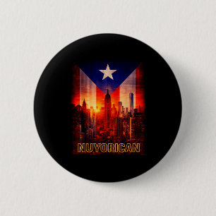 Puerto-ricanischer NY-Mann Frau Taino-Flagge Puert Button