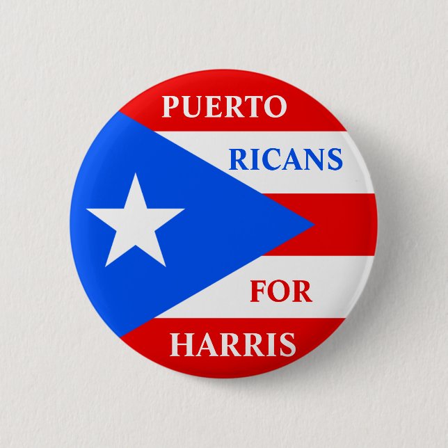 Puerto Ricans für Harris Button (Vorderseite)