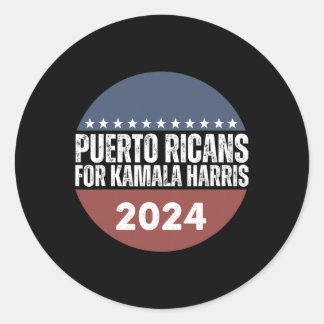 Puerto Ricans für Kamala Harris 2024 Runder Aufkleber