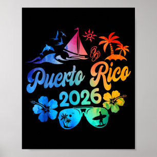 Puerto Rico 2026 Urlaub Strand Tie Dye Reise Somme Poster