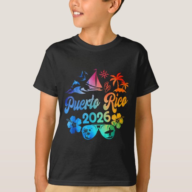 Puerto Rico 2026 Vacation Beach Tie Dye Trip Summe T-Shirt (Vorderseite)