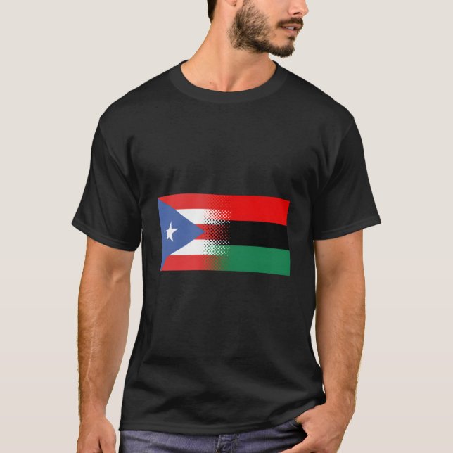 Puerto Rico Afrikanische Flagge Afro Boricua Puert T-Shirt (Vorderseite)
