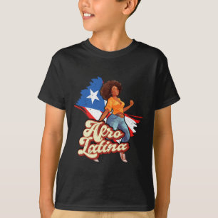 Puerto Rico Afro Latina Boricua Fahnentanz T-Shirt
