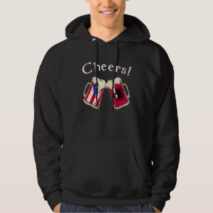 Puerto Rico Albanien-Flagge Cheers Bier Gewachsen  Hoodie