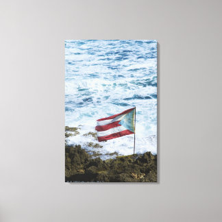 Puerto Rico, Alte San Juan, Flagge von Puerto-Reis Leinwanddruck
