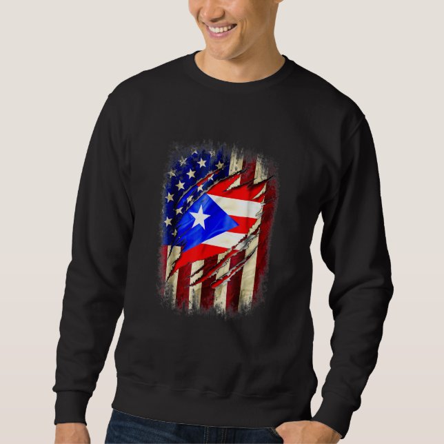 Puerto Rico american flag Sweatshirt (Vorderseite)