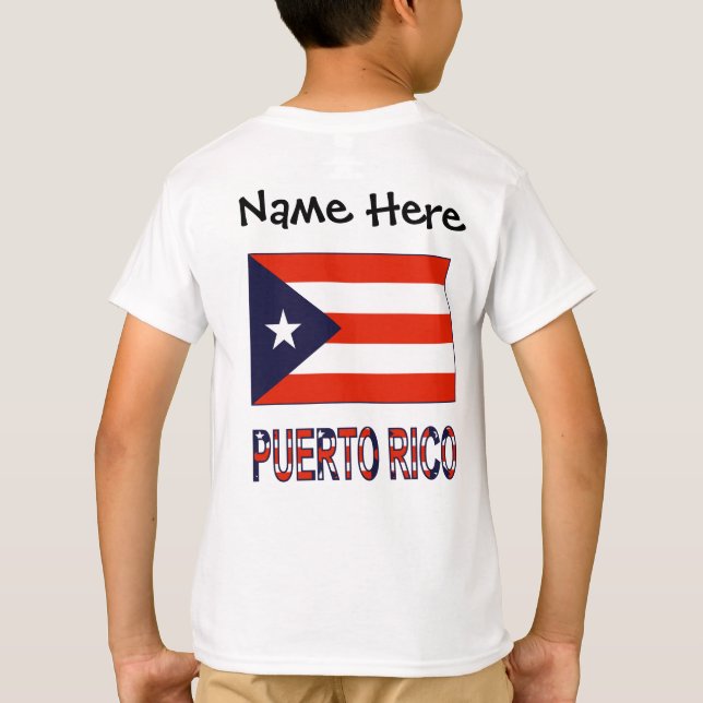 Puerto Rico and Puerto Rican Flag with Your Name T-Shirt (Rückseite)