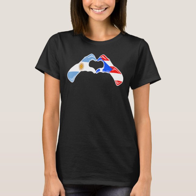 Puerto Rico Argentinische Flagge Puerto Rico Argen T-Shirt (Vorderseite)