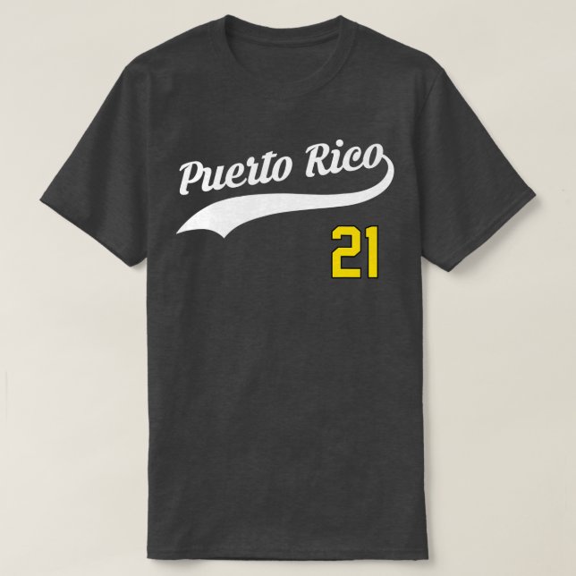 Puerto Rico Baseball 21 für Santurce Baseball Fan T-Shirt (Design vorne)
