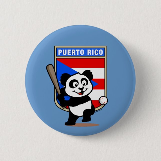 Puerto Rico Baseball Panda Button (Vorderseite)