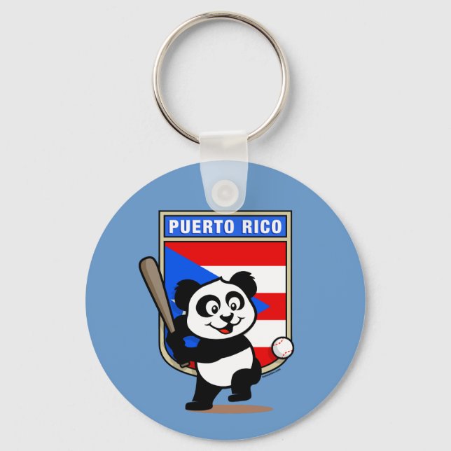 Puerto Rico Baseball Panda Schlüsselanhänger (Vorderseite)