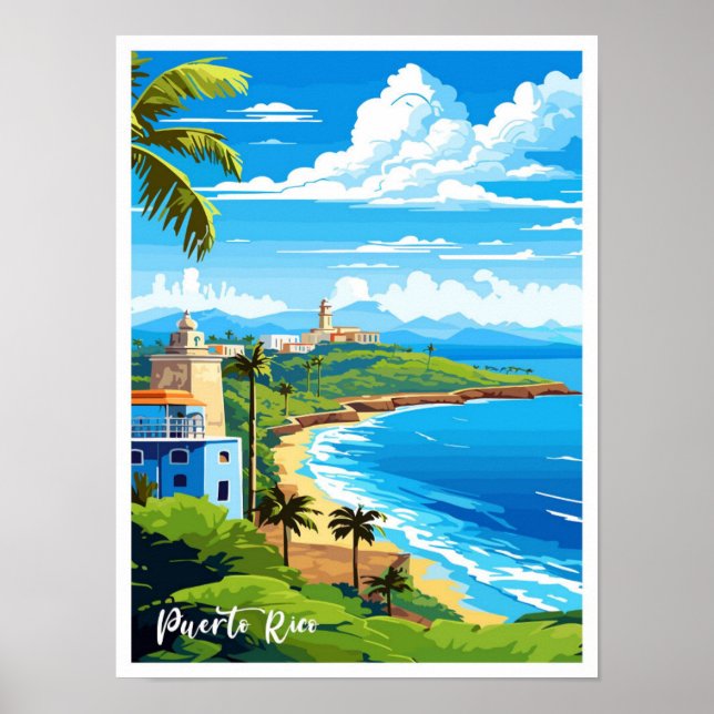 Puerto Rico Beach Art Collection Poster (Vorne)