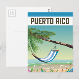 Puerto Rico Beach Reiseplakat. Postkarte