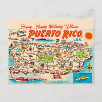 Puerto Rico Birthday Greeting Postcard Postkarte