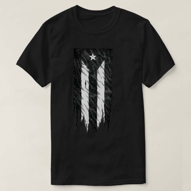 Puerto Rico Black Flag Premium  T-Shirt (Design vorne)