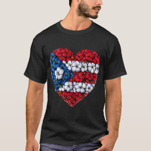 Puerto Rico Blumen Herz T-Shirt