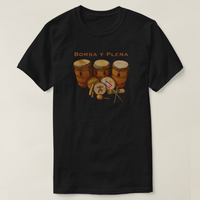 Puerto Rico Bomba y Plena Coqui Taino T-Shirt (Design vorne)