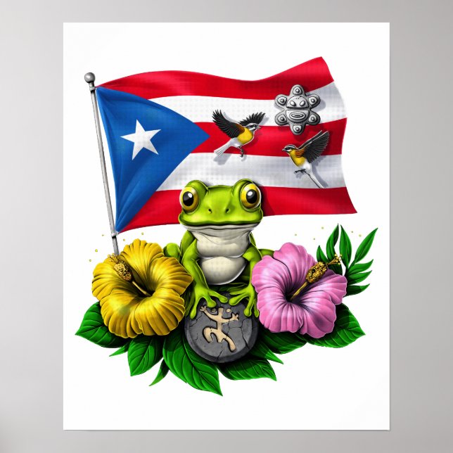 Puerto Rico Boricua Flag Poster (Vorne)