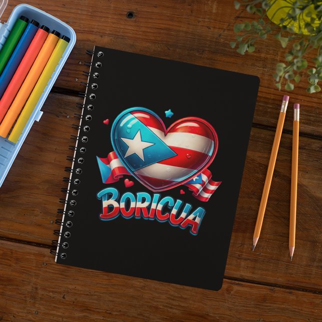 Puerto Rico Boricua Liebe Herzenflagge Notizblock (Puerto Rico Boricua Love Heart Flag Notebook)