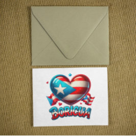 Puerto Rico Boricua Liebe Herzenflagge Postkarte