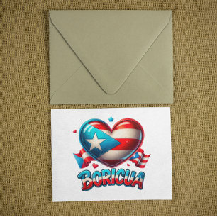 Puerto Rico Boricua Liebe Herzenflagge Postkarte