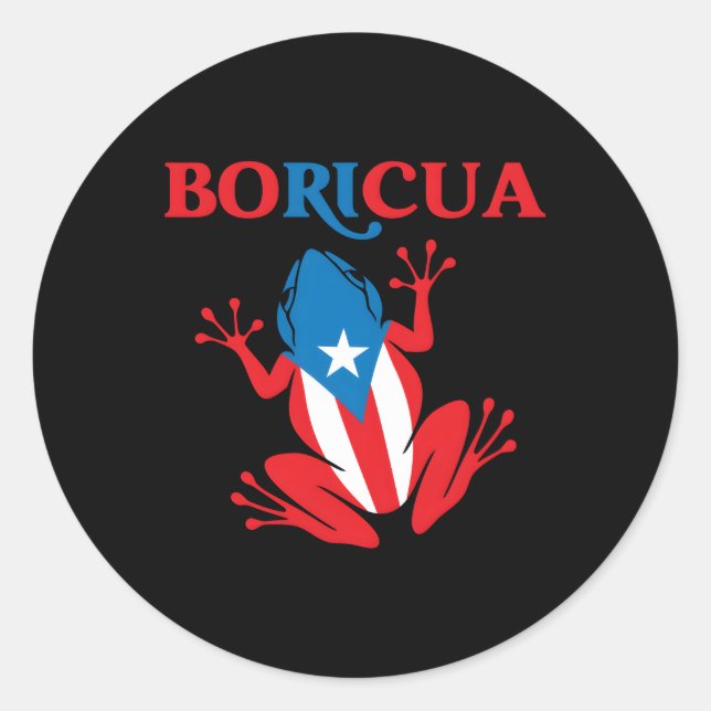 Puerto Rico Boricua Pride Coqui Flag Runder Aufkleber (Vorderseite)