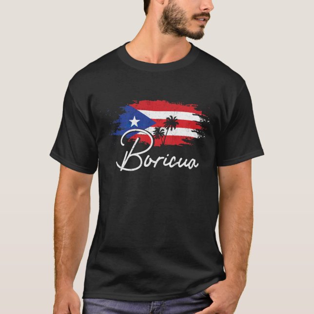 Puerto Rico Boricua Puerto Rican Flag Pride T-Shirt (Vorderseite)