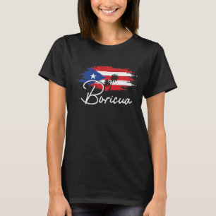 Puerto Rico Boricua puerto-ricanische Flagge Stolz T-Shirt