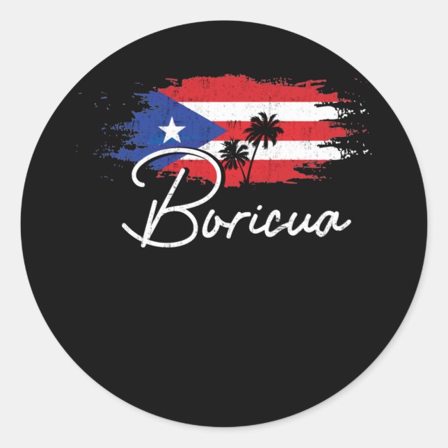 Puerto Rico Boricua Puerto Rico Flaggenpreis Runder Aufkleber (Vorderseite)