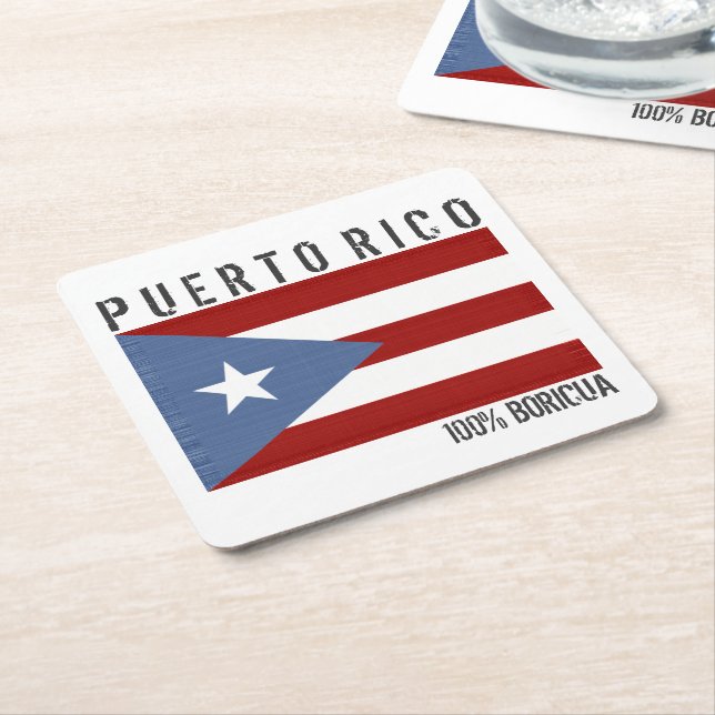 Puerto Rico Boricua Rechteckiger Pappuntersetzer (angewinkelt)