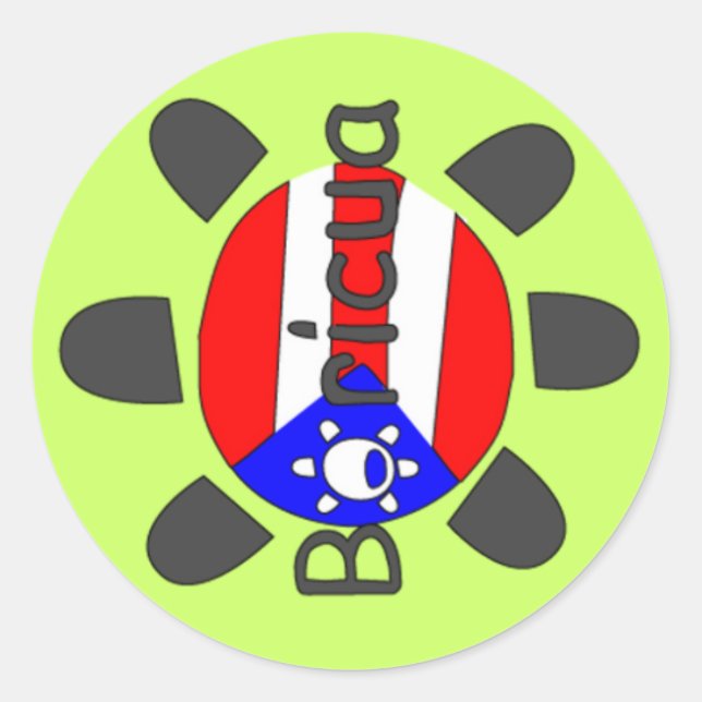 Puerto Rico Boricua Symbol Runder Aufkleber (Vorderseite)