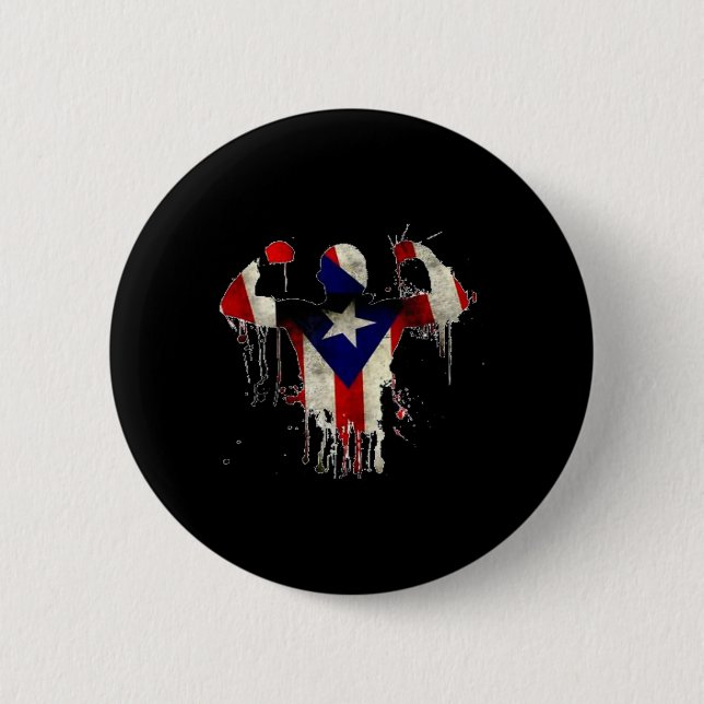 Puerto Rico Boxing Gloves Boxeo Shirt Ropa Uni Button (Vorderseite)